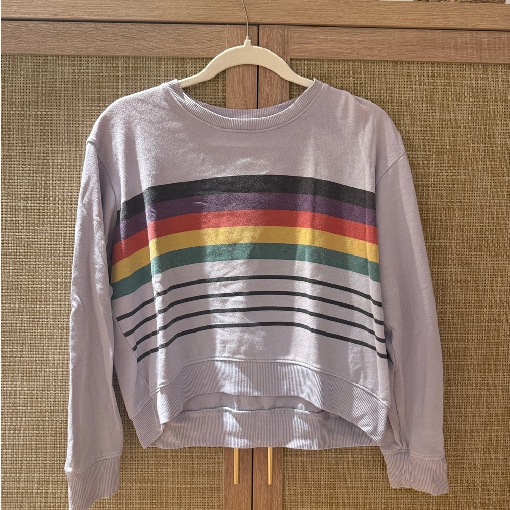 Sundry Striped Rainbow Sweatshirt